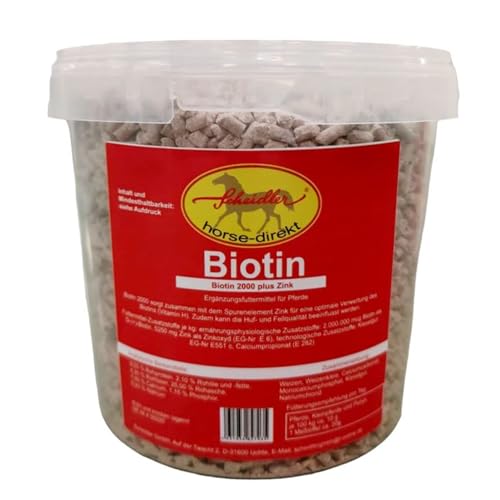 Scheidler horse-direkt Biotin 2000, pellettiert, Zink, Kupfer, staubarme Fütterung für Pferde, Ponys 1,5 kg Eimer - Ergänzungsfuttermittel von Scheidler horse-direkt