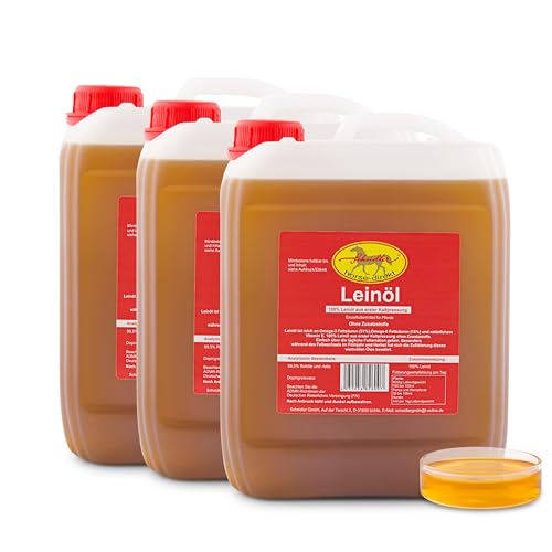 Scheidler horse-direkt Premium Leinöl 15 L (3x5 Liter Kanister) Für Pferde, Hunde & Katzen- Leinsamenöl Kaltgepresst Zum Barfen Für Das Tier - Natürlicher Futterzusatz Zur Unterstützung Scheidler horse-direkt Premium Leinöl 15 L (3x5 Liter Kanister) Für Pferde, Hunde & Katzen- Leinsamenöl Kaltgepresst Zum Barfen Für Das Tier - Natürlicher Futterzusatz Zur Unterstützung von Scheidler horse-direkt