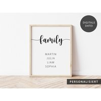 Family Poster | Personalisiert Alle Namen Oder Digitale Datei Family Poster | Personalisiert Alle Namen Oder Digitale Datei von HorsebeatDesign