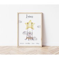 Hase | Namensposter Poster Personalisiert Mond 20x30 30x45 Hase | Namensposter Poster Personalisiert Mond 20x30 30x45 von HorsebeatDesign