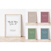 Mr&mrs Poster | Personalisiert Hochzeit Partner Namen Oder Digitale Datei von HorsebeatDesign