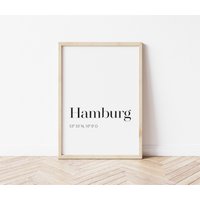 städte Poster | Koordinaten Wunschstadt Personalisiert Posterbild von HorsebeatDesign