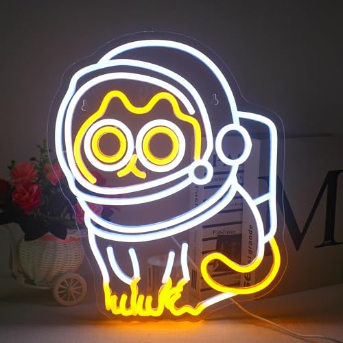 Horseneon Astronaut Cat Neon Sign, Astro Cat Neons Light for Wall Decor Animal Neon Light Sign, USB Power Led Sign for Home Bar Bedroom Game Room Astronomy Club Party Horseneon Astronaut Cat Neon Sign, Astro Cat Neons Light for Wall Decor Animal Neon Light Sign, USB Power Led Sign for Home Bar Bedroom Game Room Astronomy Club Party von Horseneon