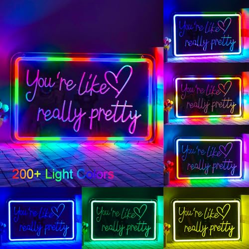 Horseneon Neon schild You're Like Really Pretty bunte Neonschilder für die Wand verschiedene Blink- und Dauerlichtmodi geeignet für Mädchenzimmer Hochzeit Verlobungsfeier (mehrfarbig) von Horseneon