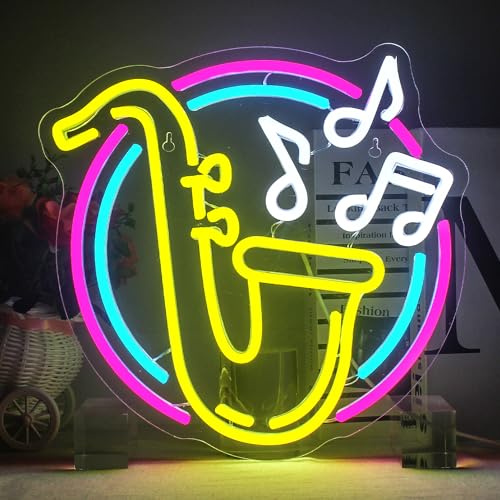 Horseneon Saxophon Neon Schild Musik Neon Sign Neon Schild Personalisiert Neon Schild für Wanddekor USB Dimmbare LED-Neonlichter für Schlafzimmer Musik Live-Studio Musik Bar Horseneon Saxophon Neon Schild Musik Neon Sign Neon Schild Personalisiert Neon Schild für Wanddekor USB Dimmbare LED-Neonlichter für Schlafzimmer Musik Live-Studio Musik Bar von Horseneon