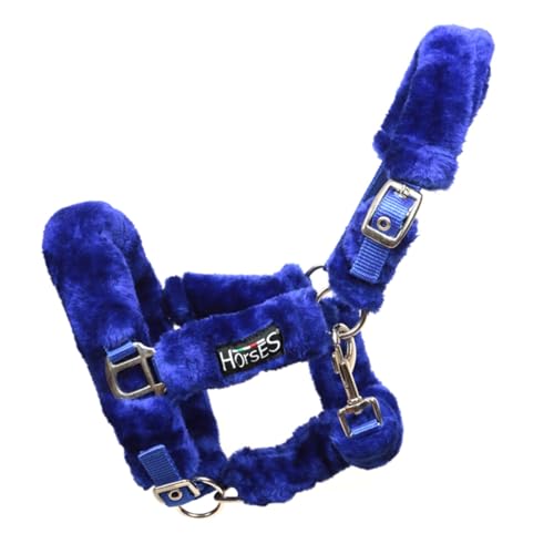 Horses Halfter Soft Fluffi Mini, Komfortables Halfter, nützlich zum Führen des Pferdes in der Hand oder zum Sichern beim Putzen (Royal Blau, Shetland) von Horses