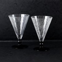 Vintage Cocktail Gläser Set 1980Er - Paar Krakelee Mit Schwarzem Stiel Retro Bar Vintage Cocktail Gläser Set 1980Er - Paar Krakelee Mit Schwarzem Stiel Retro Bar von HorsesForCourses