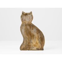 Vintage Holz Schale in Form Einer Katze von HorsesForCourses