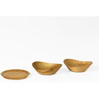 Vintage Holz Servierschalen Set 60Er von HorsesForCourses