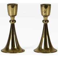 Vintage Messing Kerzenhalter Set 1960Er - Mid Century Design Zwei Kerzenständer Für Schmale Kerzen von HorsesForCourses