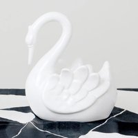 Vintage Schwan Übertopf Aus Portugal - 70Er Weißes Porzellan Dekorativer Pflanztopf in Tierform von HorsesForCourses