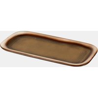 Vintage Servierplatte 1970Er Von Gerzit - Braune Keramik Mit Rillen Boho Steingut Mid Century Design Deko von HorsesForCourses