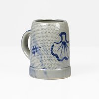 Vintage Steingut Bierkrug Handbemalt 60Er Mid Century von HorsesForCourses