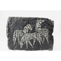 Vintage Wandbehang Metall Pferde 1970Er Brutalist Design von HorsesForCourses