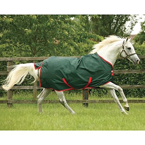 Horseware Rambo Original Turnout Lite 0g - Grüne/rote Weidedecke für Pferde aus Nylon, Wasserdicht, Winddicht, Atmungsaktiv, Ballistisches Nylon, Ohne Füllung, Größe für alle Pferderassen von Horseware