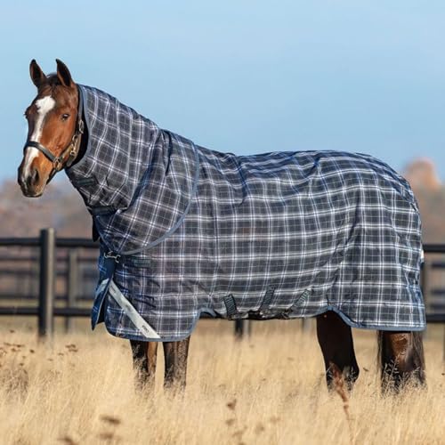 Horseware Rhino Plus Turnout Lite 0g, Größe:140 cm / 6'3, Farbe:Navy Check von Horseware