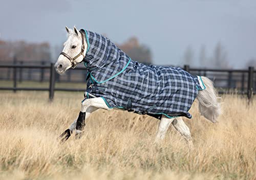 Horseware Rhino Pony Plus Turnout Medium 200g, Größe:85 cm / 4'3, Farbe:Navy Check von Horseware