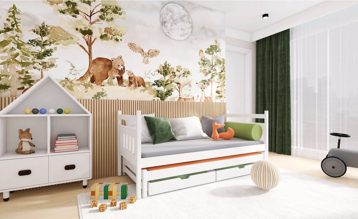 Horten Kinderbett Ausziehbett Bochum für 2 Kinder mit Schubladen (Spar-Set) von Horten