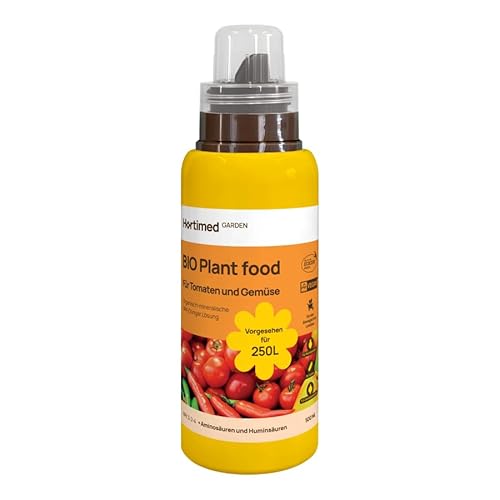 Hortimed BIO Gemüse- & Tomatendünger mit Amino-, Huminsäuren & Fulvinsäuren Organomineraler Nährstoffmix (N 3-2-4) aus Sapropel für Tomaten & Beeren; 1 x 500 ml von Hortimed