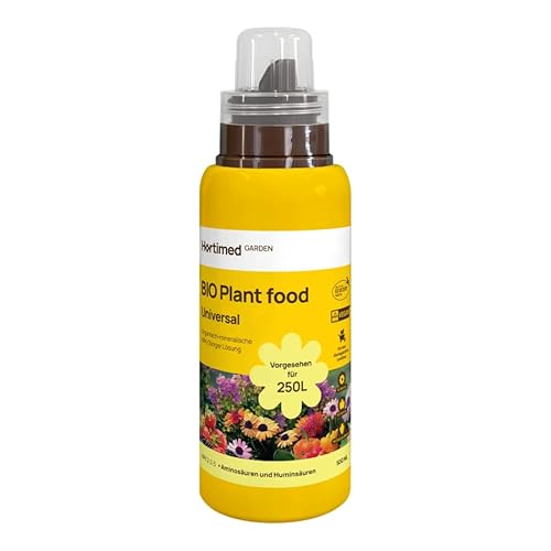 Hortimed BIO Universal-Flüssigdünger mit Amino-, Huminsäuren & Fulvinsäuren Organomineraler NPK-Boost aus Sapropel für Zimmer-, Balkon- & Gartenpflanzen (N 2-3-4); 1 x 500 ml von Hortimed