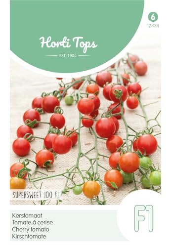 Hortitops 12834 Kirschtomaten Supersweet 100 F1 Hybride (Cocktail- / Kirschtomatensamen) von Hortitops
