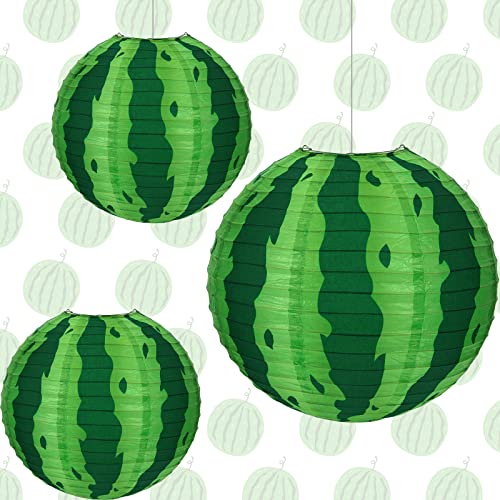 3 Stück 30,5 cm Wassermelone Papierlaternen Sommer Tropische Hawaii Luau Party Dekorationen Wassermelone Party Supplies Wassermelone Dekorative Hängende Ornamente für Obst Motto Party Sommer von Hortsun