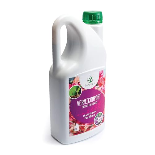 Hortulani Natürlicher Blumendünger Flüssig - Organischer Dünger aus Wurmhumus für Gesunde Pflanzen - Konzentrierte Pflanzennahrung für nährstoffreichen Boden & Kräftiges Wachstum - 1,5L von Hortulani
