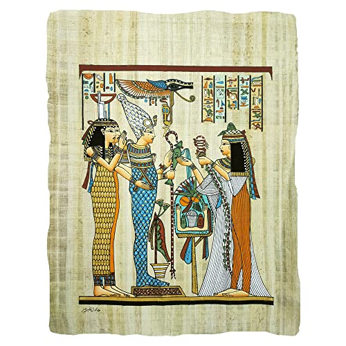 Ägyptisches Papyrus Original hergestellt und bemalt in Ägypten von Schülern der Schönen Künste Ca. 33 x 43 cm. Ref.42V von Horus Artesanía de Egipto