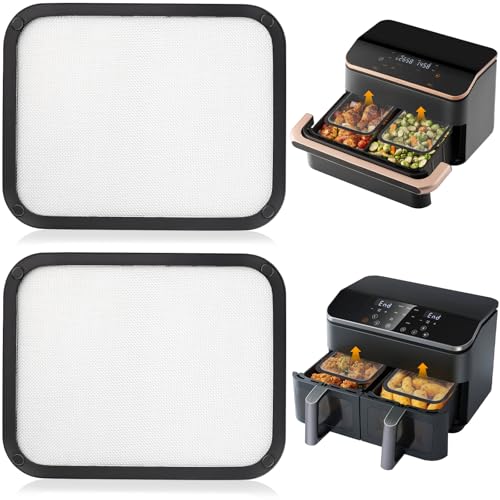 2 Stück Spritzschutz Zubehör für Cosori Dual Zone Air fryer 8,5L / Dual Blaze TwinFry 10L Heißluftfritteuse, Edelstahl Fettspritzschutz Magnetische Installation von Hoscabss