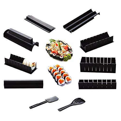 Hoshen 10-teiliges Sushi-Set Sushi-Rollenform, Küchenwerkzeug DIY-Werkzeugset (Originalverpackung) - Schwarz von Hoshen