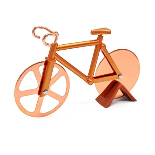 Hoshen Kreative Fahrrad Form Pizzaschneider Teigteiler Edelstahl Pizza Cutter Rad Keksschneider 1 Stück Rosegold von Hoshen