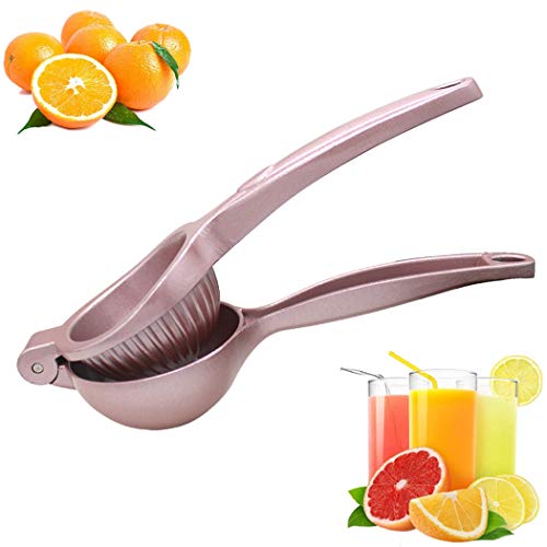 Hoshen Manuelle Saftpresse aus Edelstahl, multifunktional, für Orangen- und Zitronenentsafter, aus Metall, Pink von Hoshen