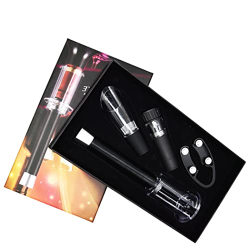 Hoshen Weinöffner Ausgießer Flaschenverschluss Flaschenmund Aluminiumfolie Schneidemesser Luxus Set U-Form Rotwein Vierteiliges Set, Aluminiumlegierung von Hoshen