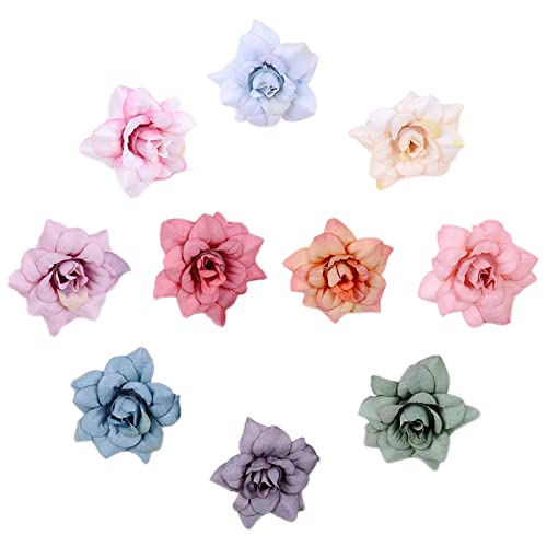 50 Stück Künstliche Blumenköpfe, Kunstblumen Köpfe Rosen, Künstliche Rosen Streublumen, für Draussen Rose Schmücken, DIY Hochzeit Schmücken, Requisiten Schießen von Hoshisea