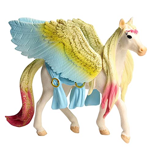 Hoshisea Mini Rainbow Pegasus, Statue Hengst, Pferd Skulptur Handwerk, Harz Statue Pferd, für Geburtstagsfeierdekoration, Einrichtungsgegenstände, Bürohandwerk von Hoshisea