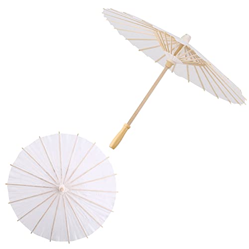 Papierschirm, Papierschirm, Weißer Sonnenschirm, Papierschirm Sonnenschirm Hochzeit Papierschirm 60cm Durchmesser für Reisen Hochzeiten (60 cm / 23,6 Zoll) von Hosi