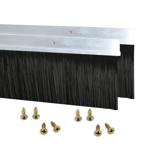 2 Stück Bürstendichtung Streifenbürste 1000mm × 100mm H-förmiger Aluminiumlegierungs-Halter Türdichtung Türbürste mit Nylonbürst von Hosifiy