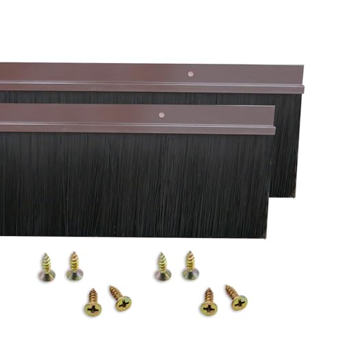 2 Stück Bürstendichtung Streifenbürste 1000mm x 100mm H-förmiger Aluminiumlegierungs-Halter Türdichtung Türbürste mit Nylonbürste von Hosifiy