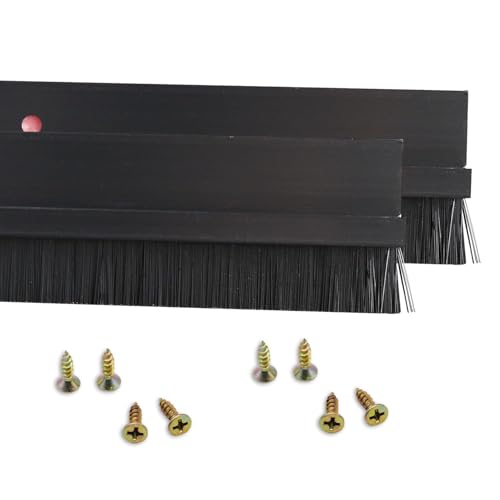 2 Stück Bürstendichtung Streifenbürste 1000mm x 15mm H-förmiger Aluminiumlegierungs-Halter Türdichtung Türbürste mit Nylonbürste von Hosifiy