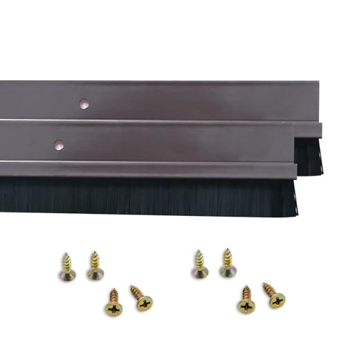 2 Stück Bürstendichtung Streifenbürste 1000mm x 15mm H-förmiger Aluminiumlegierungs-Halter Türdichtung Türbürste mit Nylonbürste von Hosifiy