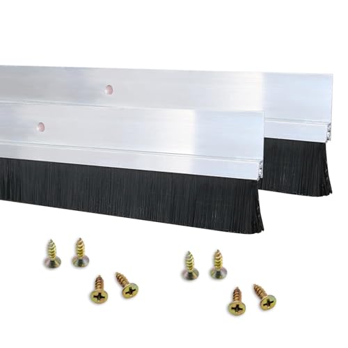 2 Stück Bürstendichtung Streifenbürste 1000mm x 20mm H-förmiger Aluminiumlegierungs-Halter Türdichtung Türbürste mit Nylonbürste von Hosifiy