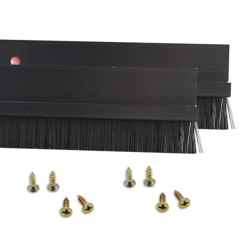 2 Stück Bürstendichtung Streifenbürste 1000mm x 20mm H-förmiger Aluminiumlegierungs-Halter Türdichtung Türbürste mit Nylonbürste von Hosifiy