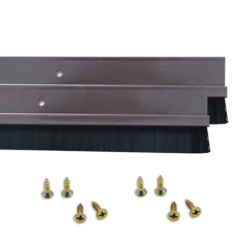 2 Stück Bürstendichtung Streifenbürste 1000mm x 20mm H-förmiger Aluminiumlegierungs-Halter Türdichtung Türbürste mit Nylonbürste von Hosifiy