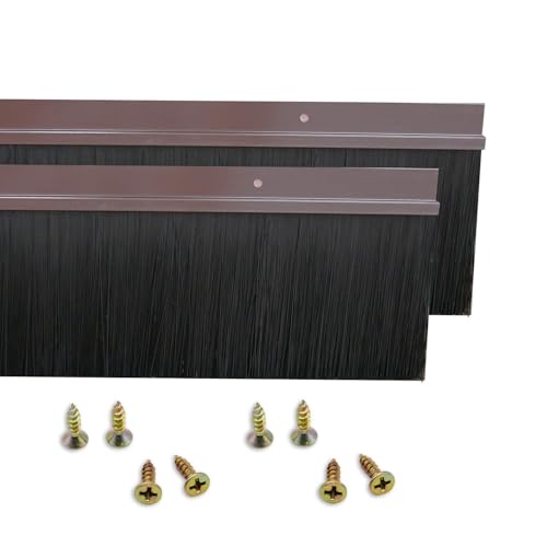 2 Stück Bürstendichtung Streifenbürste 1000mm x 80mm H-förmiger Aluminiumlegierungs-Halter Türdichtung Türbürste mit Nylonbürste von Hosifiy