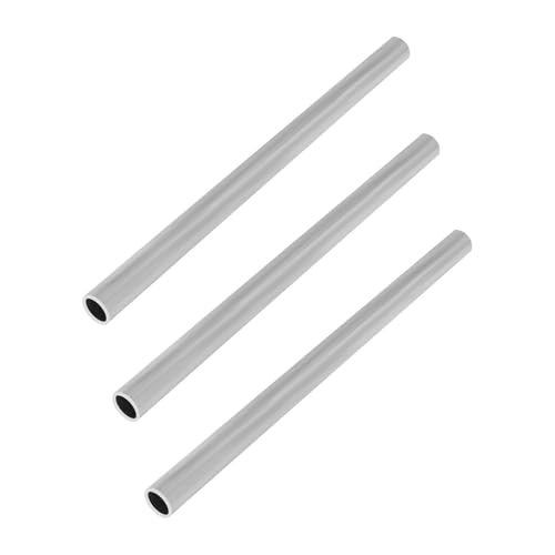 Aluminiumrohr Rundrohr, 12 mm Außendurchm, 2mm Wandstärke, 300mm Länge Nahtloses 6061 Metall Aluminium Rundrohr(3 Pcs) von Hosifiy
