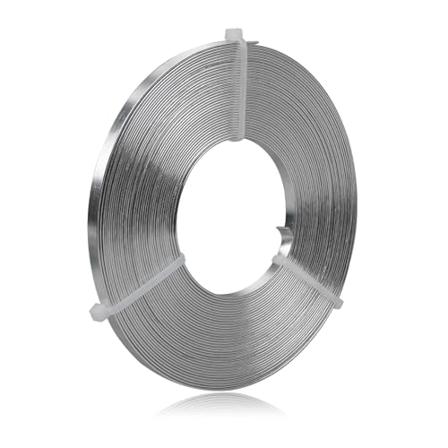 Flaches Aluminiumdraht - 5 x 1 mm - 10 Meter breites flaches Schmuckhandwerksdraht für Fassung, Modellieren, Armatur, Schmuckherstellung - Silber Flaches Aluminiumdraht - 5 x 1 mm - 10 Meter breites flaches Schmuckhandwerksdraht für Fassung, Modellieren, Armatur, Schmuckherstellung - Silber von Hosifiy
