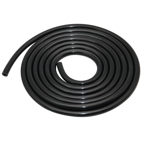 Hosifiy Schwarz Silikon Vakuumschlauch 4x8mm(ID x OD), 4m Flexibler Silikon Unterdruckschlauch Auto 4mm Vakuum Silikonschläuche für Motor von Hosifiy