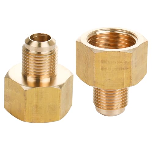 Messing-Rohradapter - 5/8" SAE Außengewinde auf 3/8" SAE Außengewinde Flare - Messing-Rohranschlussreduzierer für Klimaanlagenkühlung (2 Stück) von Hosifiy