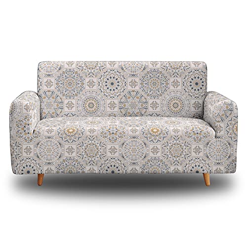 HOSIMA Elastischer Sofabezug 1/2/3/4 Sitzer Sofahusse Strech Sofa Überzug Couch Cover Muster Couchbezug Sofabezüge Schonbezug Couch (3 Sitzer SFW077) von HOSIMA
