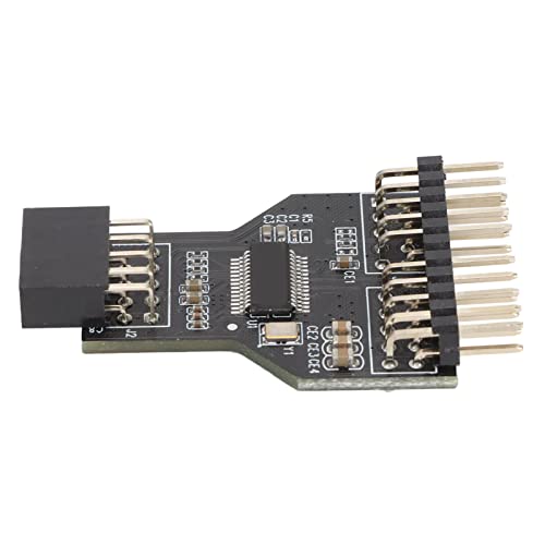 9-poliger USB-Splitter, Kleiner Kompakter Metall-Plastik-Plug-and-Play-USB-Header-Hub In-Line-Typ für Zuhause für Computer von Hosit